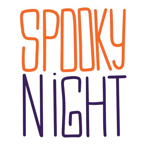 Premium Vector Spooky Night Handwriting Short Halloween Phrase