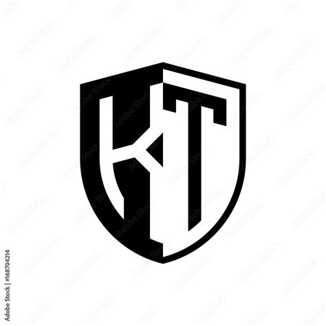 Initial two letter logo shield vector black Stock Vector | Adobe Stock