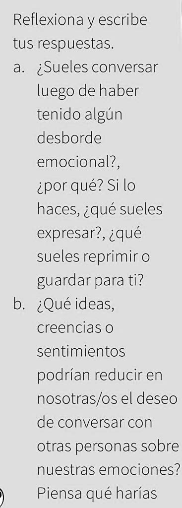 Solved Reflexiona Y Escribe Tus Respuestas Sueles Conversar Después