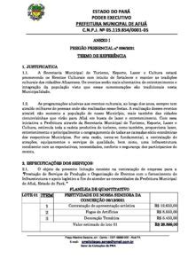 TERMO DE REFERENCIA E JUSTIFICATIVA Prefeitura Municipal de Afuá PA