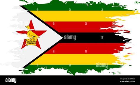 Zimbabwe Flag Grunge Brush Color Image Vector Stock Vector Image Art