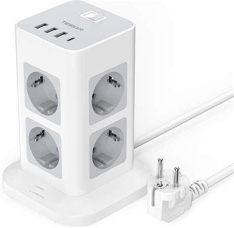 Tessan Tour Multiprise Parafoudre Et Surtension Sortie Ac Avec Usb