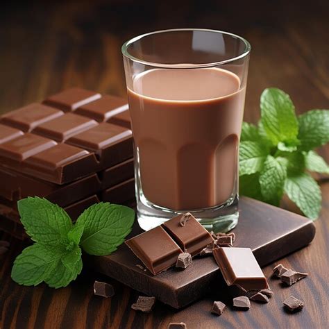 Premium AI Image | Soy milk chocolate milk mint choc milk