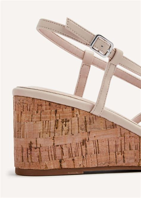 Linzi Safiya Nude Faux Leather Strappy Wedge Sandal Matalan