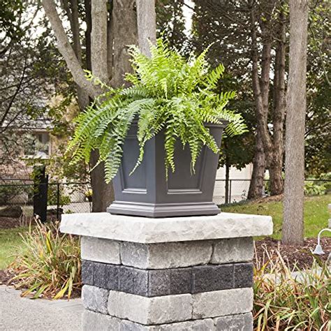 Mayne Fairfield In Square Planter Graphite Grey In L X In W X