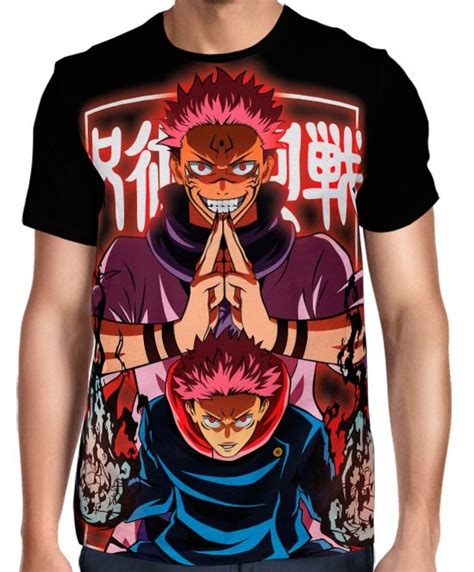 Camiseta Camisa Algodao Jujutsu Kaisen Ryomen Sukuna Yuji Itadori Anime