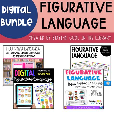 Figurative Language Digital Activity Bundle Staying Cool In The Library