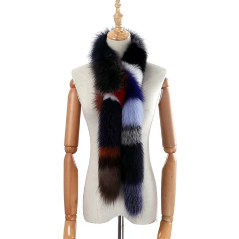 2018 Brand New Genuine Real Fox Fur Long Scarf Womens Fashion Fur