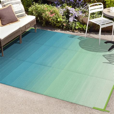 Anidaroel X Ft Ombre Outdoor Rug Waterproof Reversible Plastic Straw