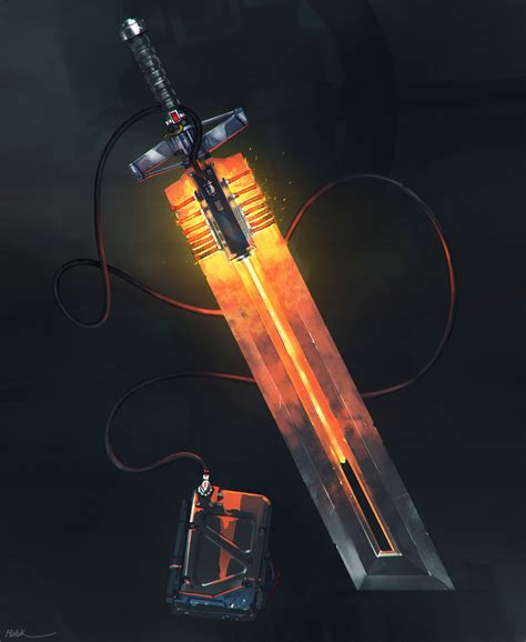 Artstation Electrified Burning Sword Mehrdad Malek Arte De Espada