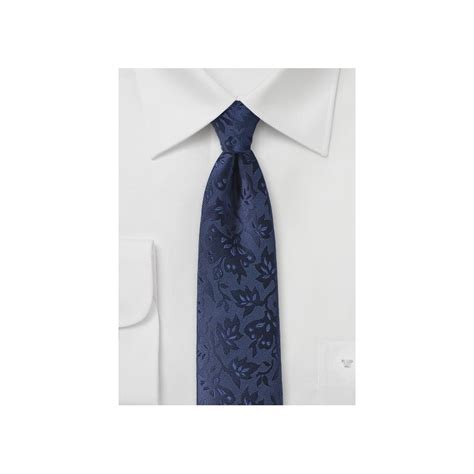 Floral Silk Tie In Midnight Blue Ties