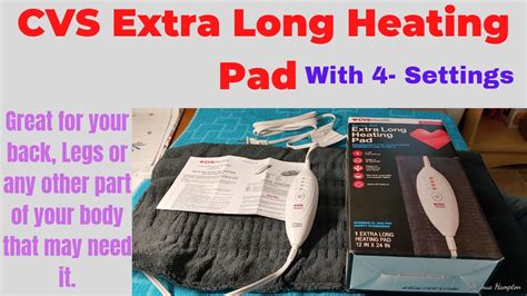 Cvs Extra Long Heating Pad With Settings Youtube