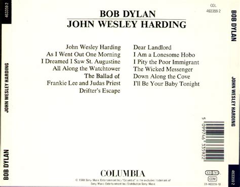 RARE TRACKS: John Wesley Harding~~Bob Dylan