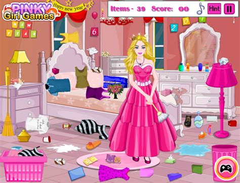 Princess Barbie New Year Clean Up game