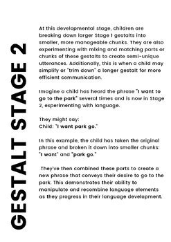 Gestalt Language Learner Handout Stage Parent Printable Tpt