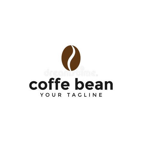 Simple Coffee Bean Logo Design Template Stock Illustration