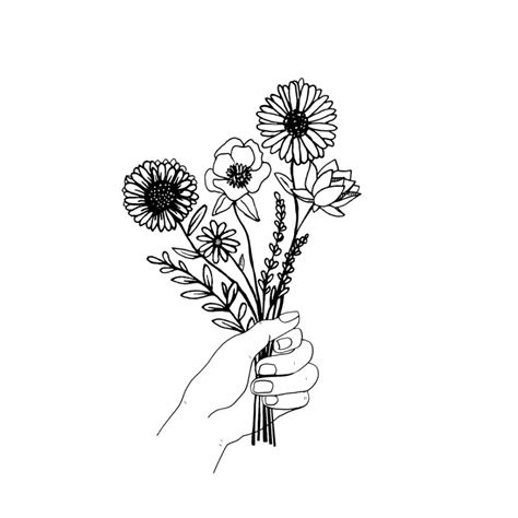 Hand Holding Flower Drawing | Best Flower Site