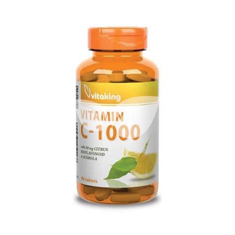 Vitaking C vitamin 1000mg Bioflavonoid Acerola Csipkebogyó tabletta