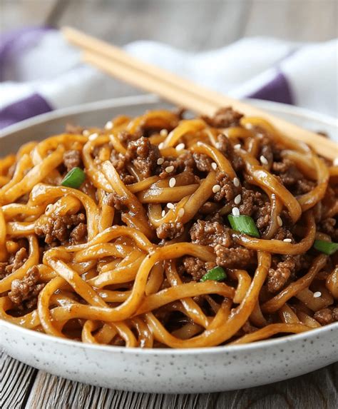 Mongolian Ground Beef Noodles Recipe Camilarecipes