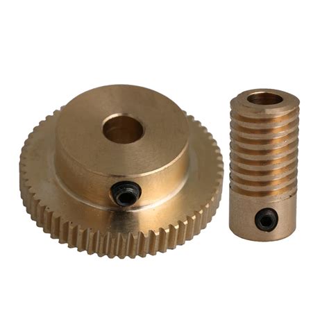 Cnbtr Yellow Modulus Mm Hole Diameter Brass Worm Gear Shaft Mm