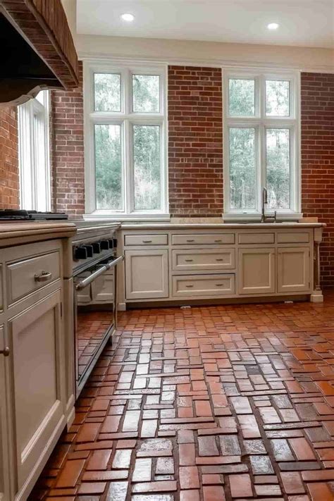 24 Brick Floor Kitchen Ideas For A Home With Timeless Style