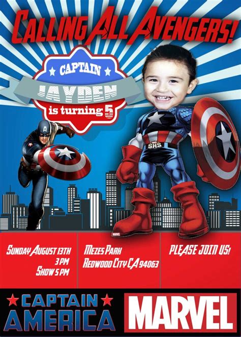 Captain America Birthday Invitation - oscarsitosroom