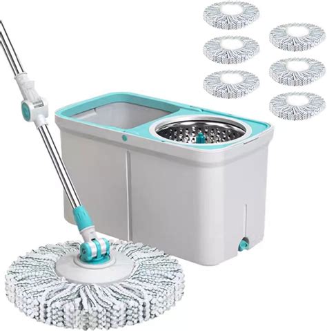 Spin Mop And Bucket With Wringer Set For Home Kitchen Floor Cleaning Wetdry