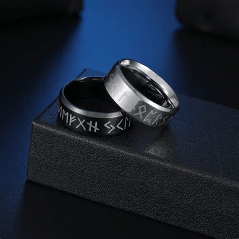 Bague en acier inoxydable pour hommes Style à la mode Double lettre