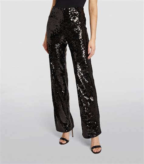 Womens Good American Black Sequin Trousers Harrods Uk