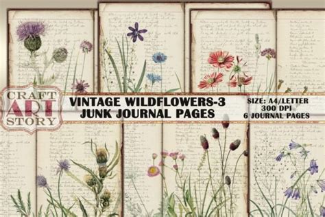 Botanical Wildflowers Junk Journal Graphic By Craftartstory · Creative