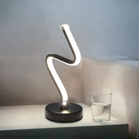 Lampe De Table En Spirale Led Moderne Lampe De Chevet En Fer Acrylique