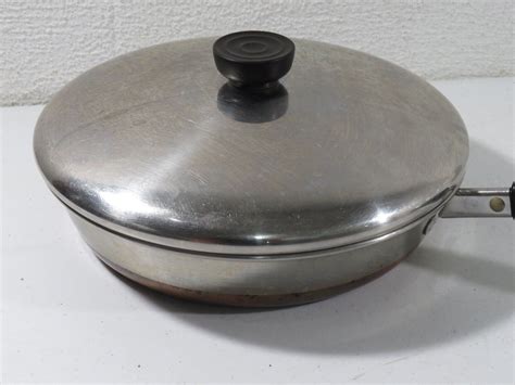 Revere Ware 9 Inch Skillet Frying Pan With Lid Stainless Steel Copper Bottom 86 Ebay