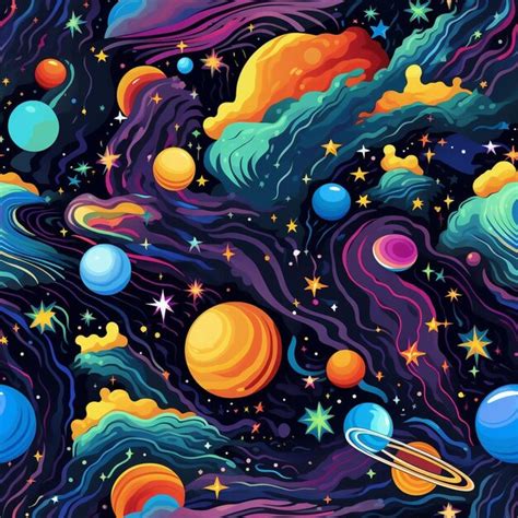 A space themed wallpaper with planets and stars. | Premium AI-generated ...