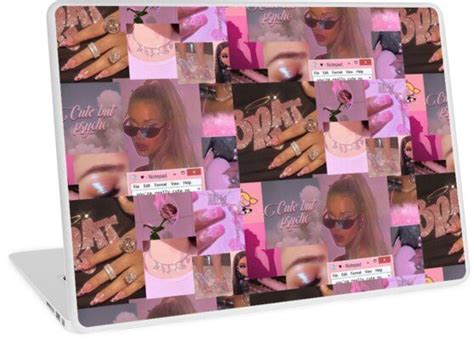 Y2K neon pink aesthetic collage Laptop Skin by cloudy-moon | Pink ...