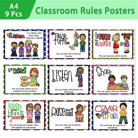 9pcs A4 Classroom Decorationsbanner And Poster For Teachers Bulletin Board And Wall Decor For