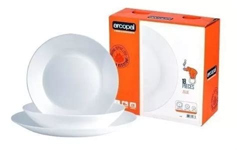 Plato Playo Hondo Postre Arcopal Zelie Zelie Color Blanco Pack X 18