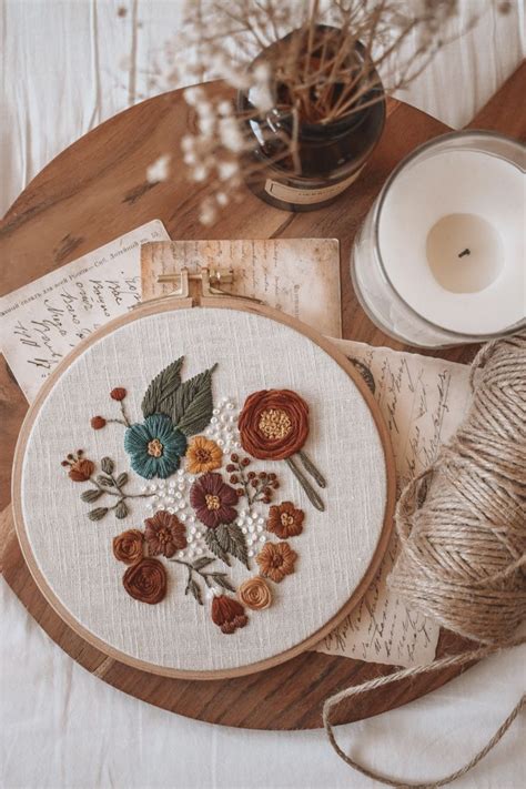 Embroidery Pattern Hand Embroidery Pattern Flower Embroidery Botanical