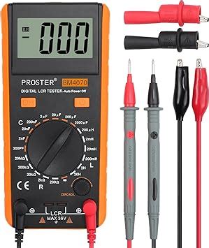 Proster LCR Meter LCD Tester Capacità Induttanza Resistenza Misuratore