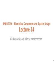 Lecture 14 - IIR Filter Design via Bilinear Transformation 4 2 .pptx ...