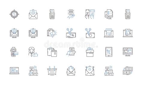 Mart Line Icons Collection Shop Convenience Discount Supermarket