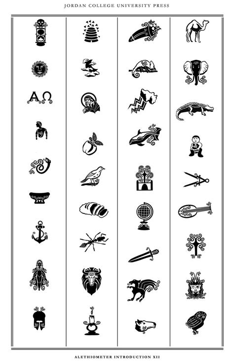 an image of different symbols in black and white