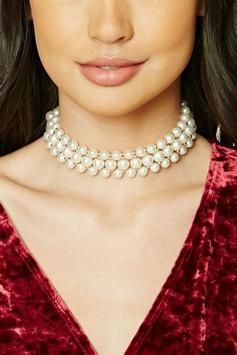 Faux Pearl Layered Choker Layered Chokers Necklace Pearl Layers