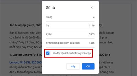 Cách đếm số từ trong Google Docs đơn giản nhanh chóng