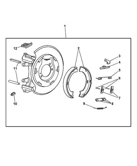 2004 Dodge Dakota Parking Brake Assembly Rear Disc