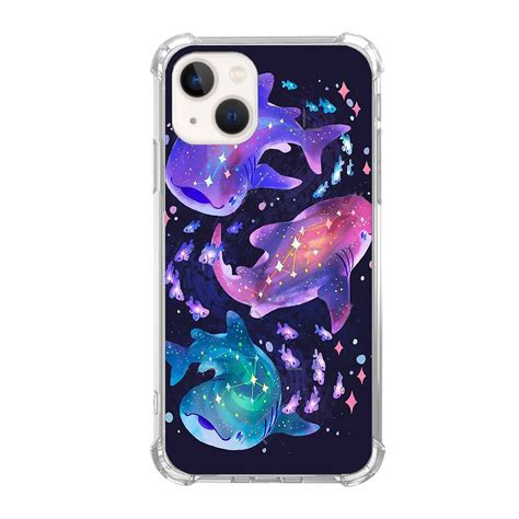 Cosmic Whale Shark Case For IPhone 13 Mini Aesthetic Art Design Pattern