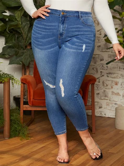 Shein Curve Jean Skinny D Chir Mode En Ligne Shein France