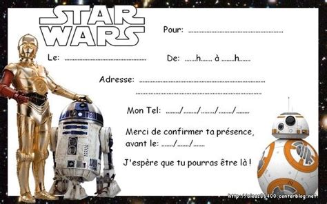 Cartes Invitations Star Wars