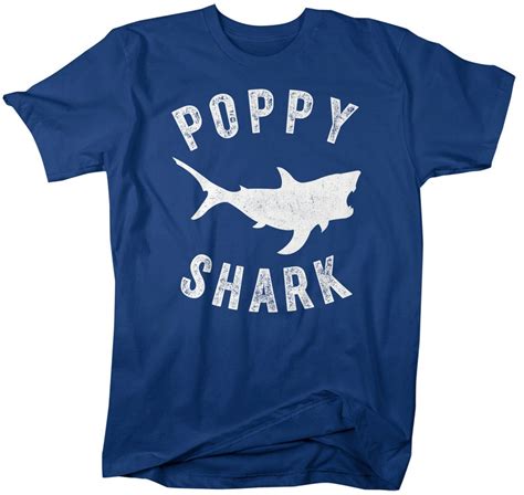 Mens Poppy Shark T Shirt Shark Shirts Matching Poppy Etsy