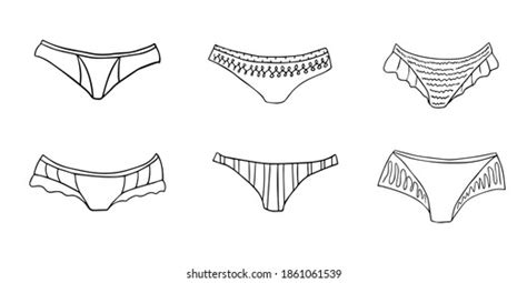 Collection Womens Panties Doodle Illustration Vector Stock Vector