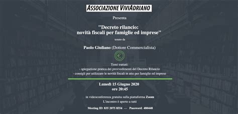 Decreto Rilancio Novit Fiscali Associazione Viviadriano